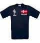 Männer-Shirt Fussballshirt Dänemark mit Ihrem Wunschnamen bedruckt, navy, L