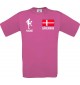 Männer-Shirt Fussballshirt Dänemark mit Ihrem Wunschnamen bedruckt, pink, L