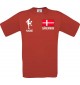 Männer-Shirt Fussballshirt Dänemark mit Ihrem Wunschnamen bedruckt, rot, L