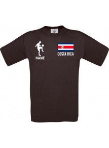 Männer-Shirt Fussballshirt Costa Rica mit Ihrem Wunschnamen bedruckt, braun, L