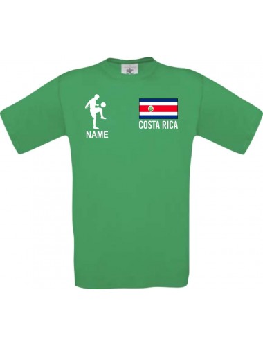 Männer-Shirt Fussballshirt Costa Rica mit Ihrem Wunschnamen bedruckt, kelly, L