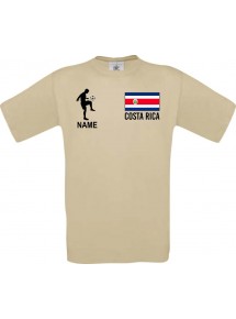 Männer-Shirt Fussballshirt Costa Rica mit Ihrem Wunschnamen bedruckt, khaki, L