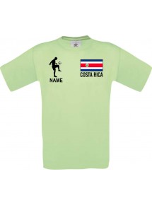 Männer-Shirt Fussballshirt Costa Rica mit Ihrem Wunschnamen bedruckt, mint, L