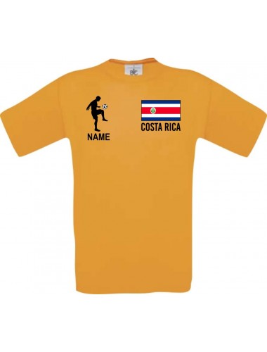 Männer-Shirt Fussballshirt Costa Rica mit Ihrem Wunschnamen bedruckt, orange, L