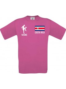 Männer-Shirt Fussballshirt Costa Rica mit Ihrem Wunschnamen bedruckt, pink, L