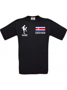 Männer-Shirt Fussballshirt Costa Rica mit Ihrem Wunschnamen bedruckt, schwarz, L