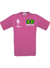 Männer-Shirt Fussballshirt Brasilien mit Ihrem Wunschnamen bedruckt