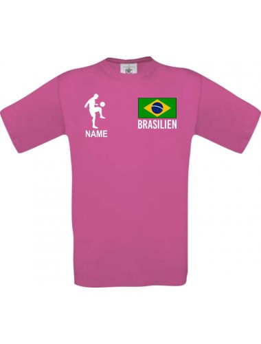 Männer-Shirt Fussballshirt Brasilien mit Ihrem Wunschnamen bedruckt