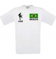 Männer-Shirt Fussballshirt Brasilien mit Ihrem Wunschnamen bedruckt, weiss, L