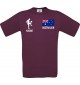 Männer-Shirt Fussballshirt Australien mit Ihrem Wunschnamen bedruckt, burgundy, L