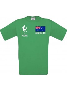Männer-Shirt Fussballshirt Australien mit Ihrem Wunschnamen bedruckt, kelly, L