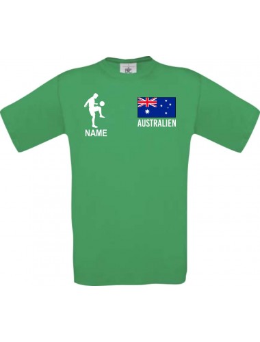 Männer-Shirt Fussballshirt Australien mit Ihrem Wunschnamen bedruckt, kelly, L