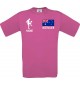 Männer-Shirt Fussballshirt Australien mit Ihrem Wunschnamen bedruckt, pink, L