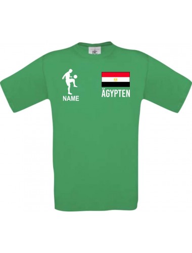 Männer-Shirt Fussballshirt Ägypten mit Ihrem Wunschnamen bedruckt, kelly, L