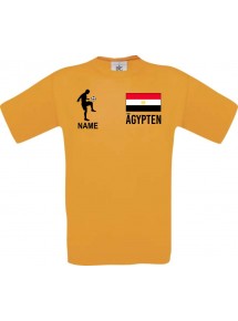 Männer-Shirt Fussballshirt Ägypten mit Ihrem Wunschnamen bedruckt, orange, L