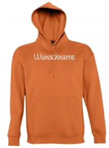 Kapuzen Sweatshirt individuell mit Ihrem Wunschtext versehen kult, orange, L