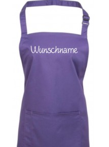 Kochschürze, mit deinem Wunschtext versehen, purple