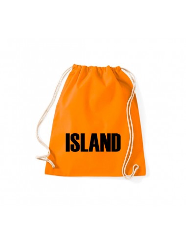 Turnbeutel Island Land Länder Fussball, orange