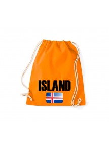 Turnbeutel Island Land Länder Fussball, orange