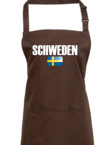 Kochschürze, Schweden Land Länder Fussball, braun