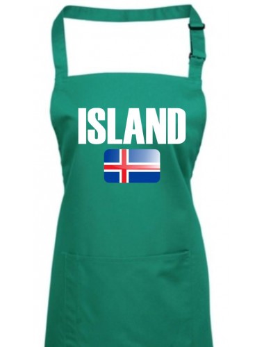 Kochschürze, Island Land Länder Fussball, emerald