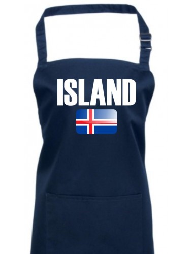 Kochschürze, Island Land Länder Fussball, navy