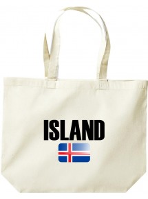 große Einkaufstasche, Island Land Länder Fussball,