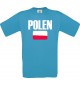 Kinder T-Shirt Fußball Ländershirt Polen, türkis, 104