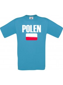 Kinder T-Shirt Fußball Ländershirt Polen, türkis, 104