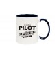 Kaffeepott beidseitig mit Motiv bedruckt Ich bin Pilot, weil Superheld kein Beruf ist