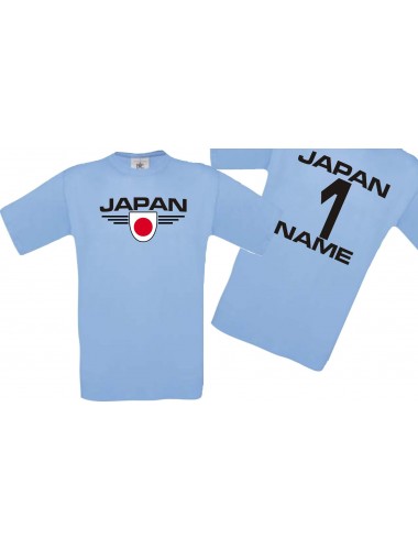 Man T-Shirt Japan Ländershirt mit Ihrem Wunschnamen und Ihrer Wunschzahl, Fußball