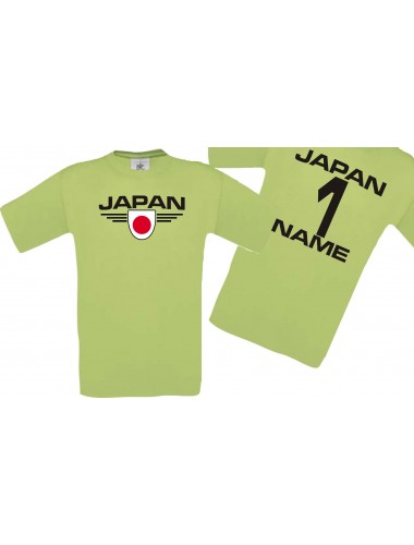 Man T-Shirt Japan Wappen mit Wunschnamen und Wunschnummer, Land, Länder, pistas, L