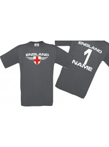Man T-Shirt England Ländershirt mit Ihrem Wunschnamen und Ihrer Wunschzahl, Fußball