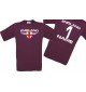 Man T-Shirt England Wappen mit Wunschnamen und Wunschnummer, Land, Länder, burgundy, L