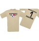 Man T-Shirt Panama Wappen mit Wunschnamen und Wunschnummer, Land, Länder, khaki, L