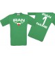 Man T-Shirt Iran Wappen mit Wunschnamen und Wunschnummer, Land, Länder, kelly, L