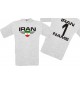 Man T-Shirt Iran Wappen mit Wunschnamen und Wunschnummer, Land, Länder, ash, L