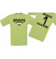 Man T-Shirt Iran Wappen mit Wunschnamen und Wunschnummer, Land, Länder, pistas, L