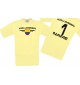 Man T-Shirt Kolumbien Wappen mit Wunschnamen und Wunschnummer, Land, Länder, hellgelb, L