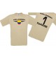 Man T-Shirt Kolumbien Wappen mit Wunschnamen und Wunschnummer, Land, Länder, khaki, L