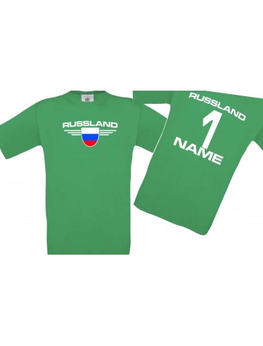 Kinder-Shirt Russland, Wappen mit Wunschnamen und Wunschnummer, Land, Länder