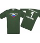 Kinder-Shirt Russland, Wappen mit Wunschnamen und Wunschnummer, Land, Länder, dunkelgruen, 104