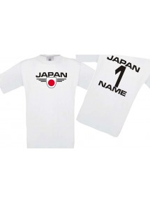 Kinder-Shirt Japan, Wappen mit Wunschnamen und Wunschnummer, Land, Länder