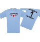 Kinder-Shirt Japan, Wappen mit Wunschnamen und Wunschnummer, Land, Länder, hellblau, 104