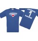 Kinder-Shirt Japan, Wappen mit Wunschnamen und Wunschnummer, Land, Länder, royalblau, 104