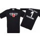Kinder-Shirt England, Wappen mit Wunschnamen und Wunschnummer, Land, Länder, schwarz, 104
