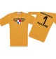 Kinder-Shirt Panama, Wappen mit Wunschnamen und Wunschnummer, Land, Länder, orange, 104