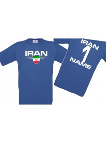 Kinder-Shirt Iran, Wappen mit Wunschnamen und Wunschnummer, Land, Länder
