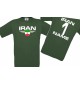Kinder-Shirt Iran, Wappen mit Wunschnamen und Wunschnummer, Land, Länder, dunkelgruen, 104
