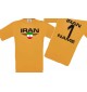 Kinder-Shirt Iran, Wappen mit Wunschnamen und Wunschnummer, Land, Länder, orange, 104
